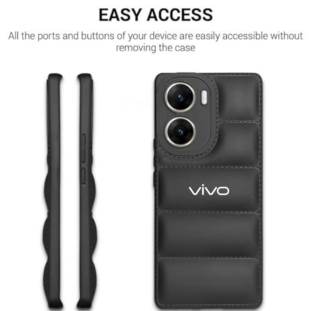 Black Puffon silicone case for Vivo V29E 5G