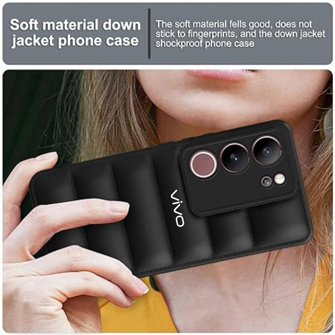Black Puffon silicone case for Vivo V29 5G