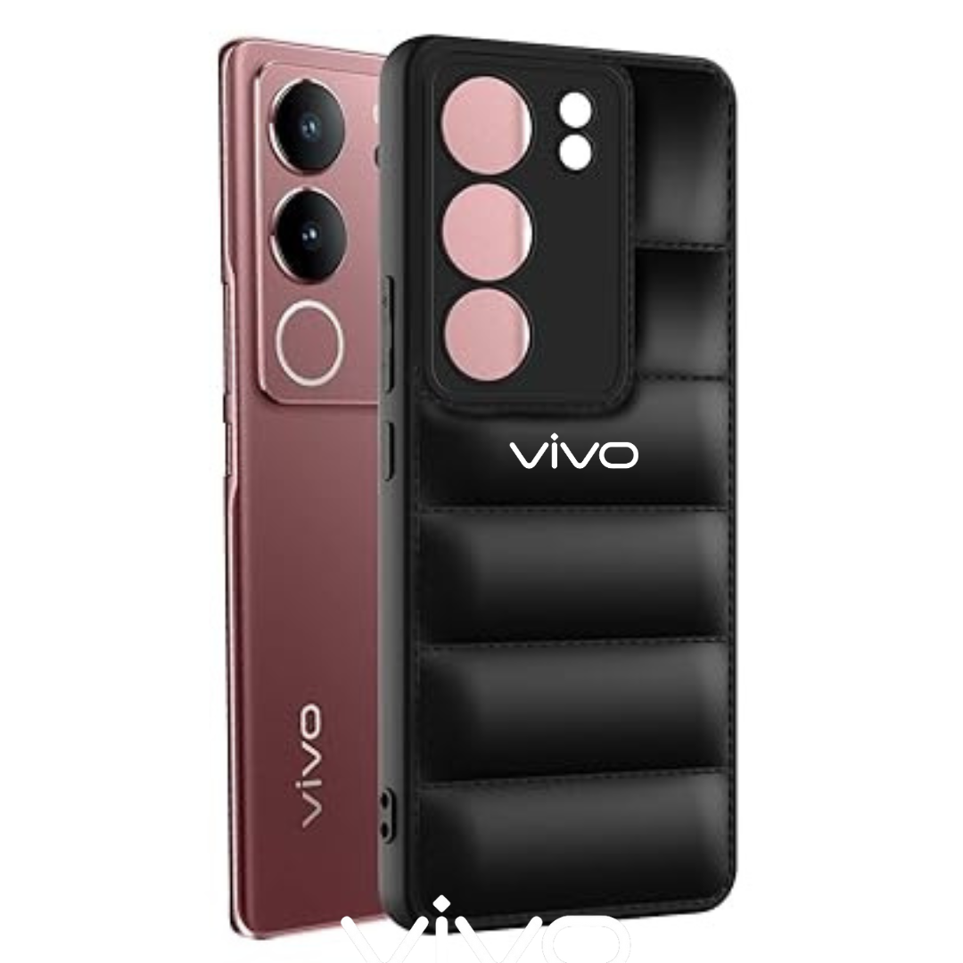 Black Puffon silicone case for Vivo V29 Pro 5G