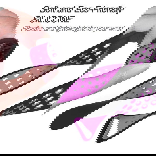 Black Purple Dotted Silicone Strap For Apple Watch Series 1  (38mm/40mm/41mm)