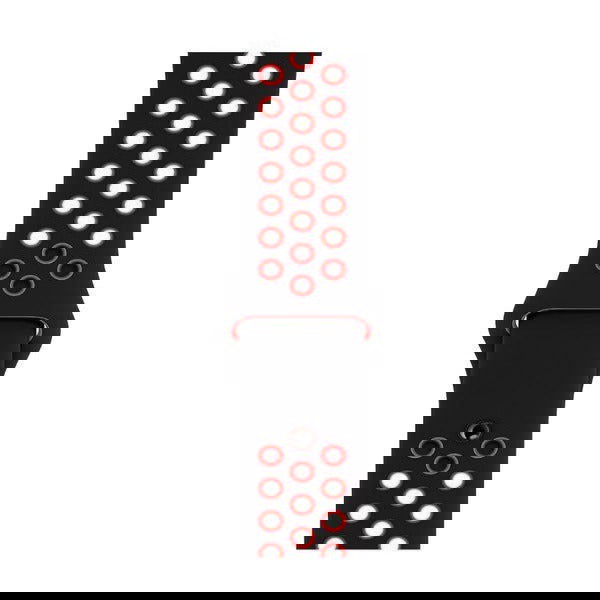 Black Red Dotted Silicone Strap For Apple Watch Series 6 (42mm/44mm/45mm/46mm/49mm)