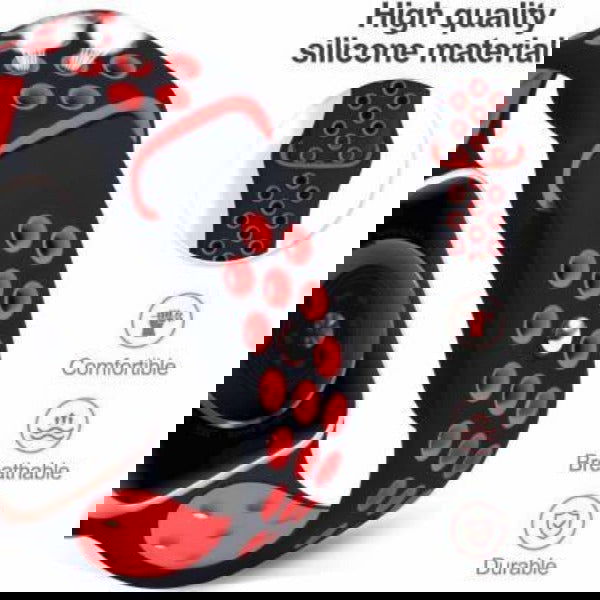 Black Red Dotted Silicone Strap For Apple Watch Series 8 (42mm/44mm/45mm/46mm/49mm)