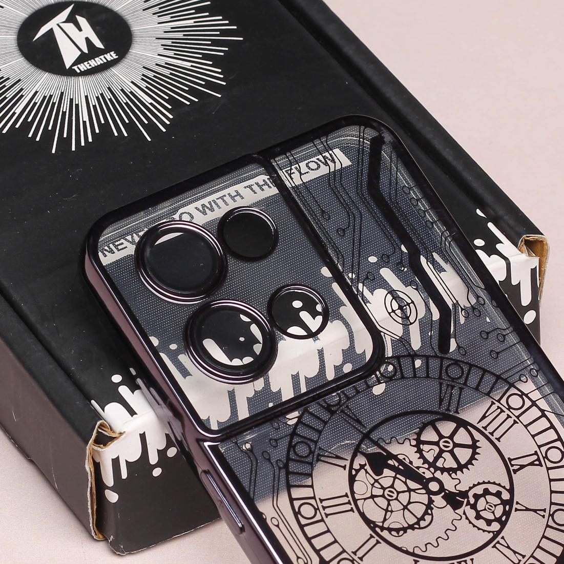 Black Watch Machine Logo Cut Transparent Case for Oppo Reno 8