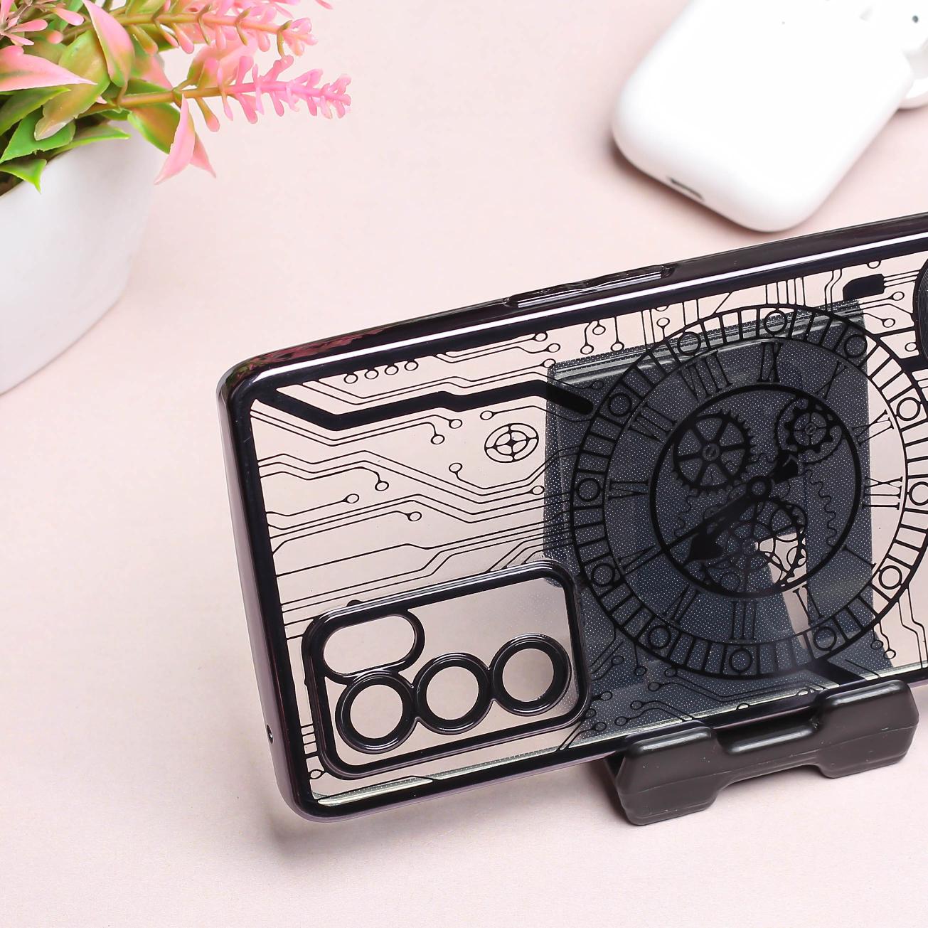 Black Watch  Machine Logo Cut Transparent Case for Oppo Reno 6 Pro
