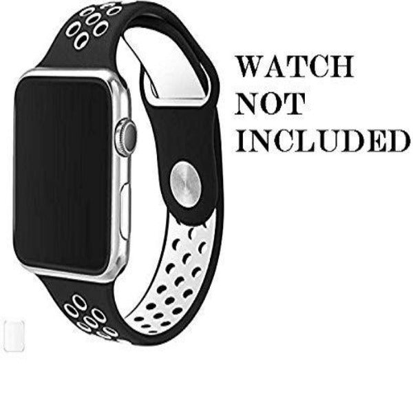 Black White Dotted Silicone Strap For Apple Watch Series 7 (42mm/44mm/45mm/46mm/49mm)