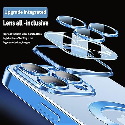 Blue 6D Chrome Logo Cut Transparent Case for Apple iphone 11 Pro