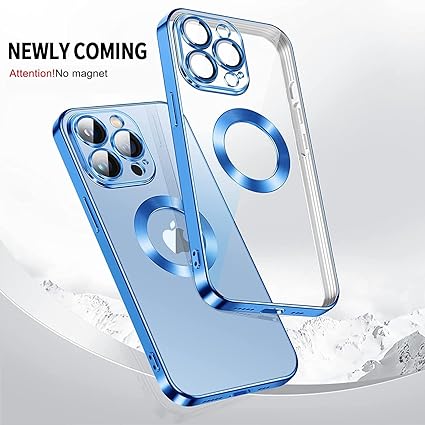 Blue 6D Chrome Logo Cut Transparent Case for Apple iphone 11 Pro