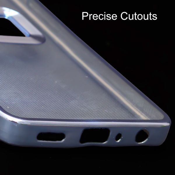 Blue 6D Chrome Logo Cut Transparent Case for Oneplus Nord CE 3 Lite
