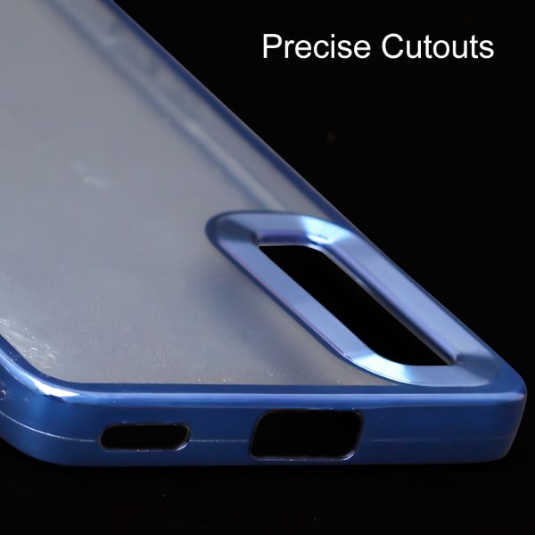 Blue 6D Chrome Logo Cut Transparent Case for Oppo Reno 8T