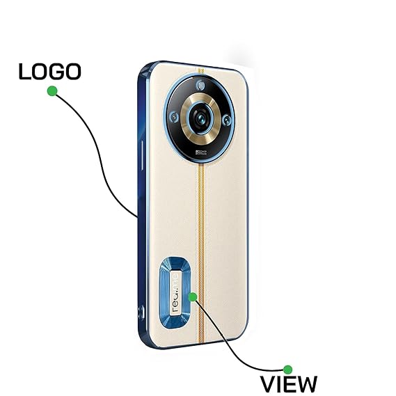 Blue 6D Chrome Logo Cut Transparent Case for Realme 11 Pro Plus