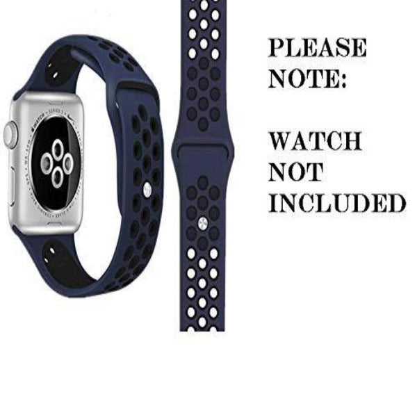 Blue Black Dotted Silicone Strap For Apple Watch Series SE GEN 2 (42mm/44mm/45mm/46mm/49mm)