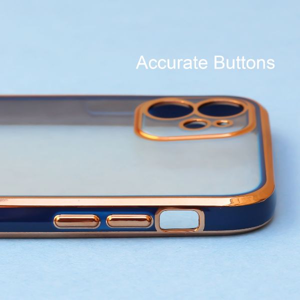 Blue Electroplated Transparent Case for Apple iphone 12 Mini