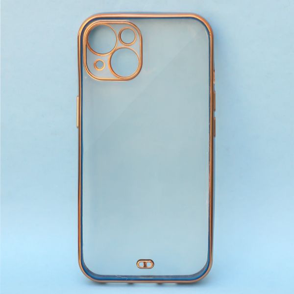 Blue Electroplated Transparent Case for Apple iphone 13