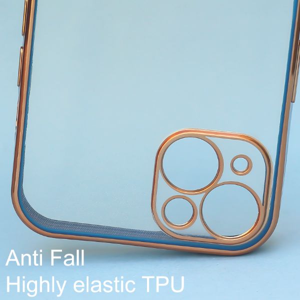 Blue Electroplated Transparent Case for Apple iphone 13