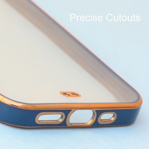 Blue Electroplated Transparent Case for Apple iphone 13