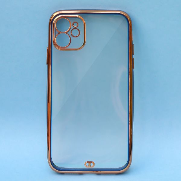 Blue Electroplated Transparent Case for Apple iphone 14 Pro