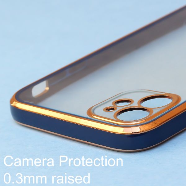 Blue Electroplated Transparent Case for Apple iphone 14 Pro