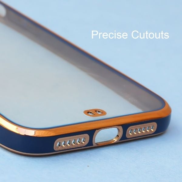 Blue Electroplated Transparent Case for Apple iphone 13 Pro