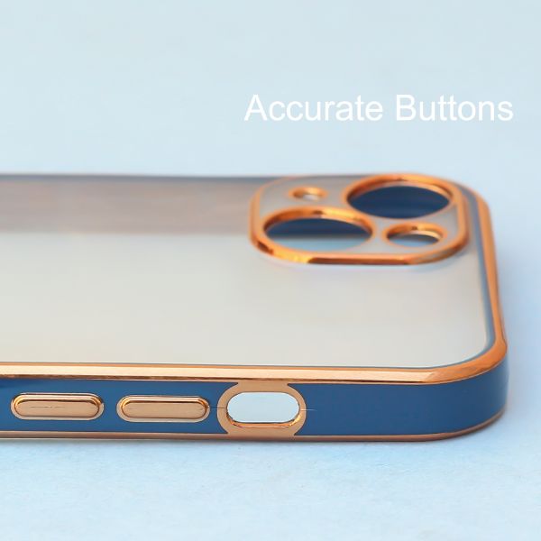 Blue Electroplated Transparent Case for Apple iphone 13 mini