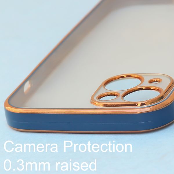 Blue Electroplated Transparent Case for Apple iphone 13 mini