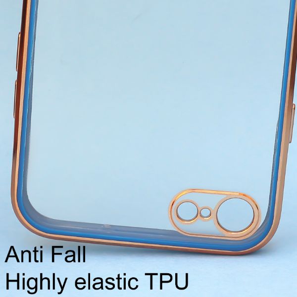 Blue Electroplated Transparent Case for Apple iphone 7