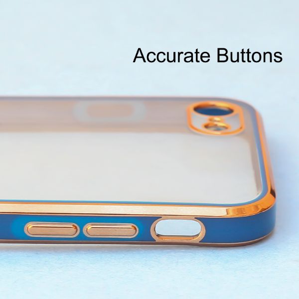 Blue Electroplated Transparent Case for Apple iphone 7