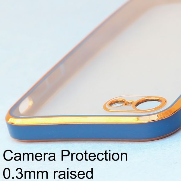 Blue Electroplated Transparent Case for Apple iphone 7