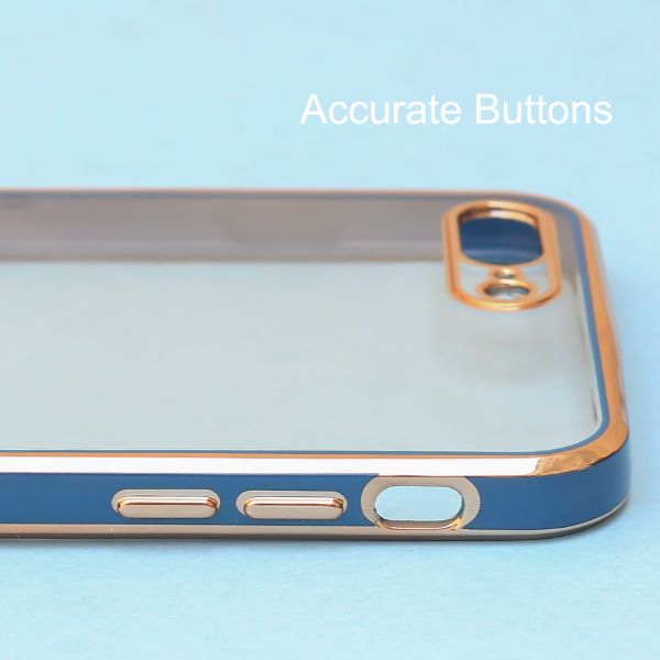 Blue Electroplated Transparent Case for Apple iphone 7 Plus