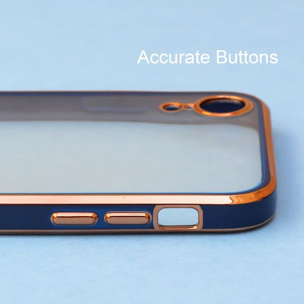 Blue Electroplated Transparent Case for Apple iphone X/xs