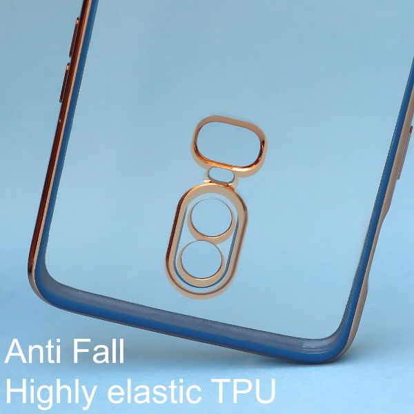 Blue Electroplated Transparent Case for Oneplus 6