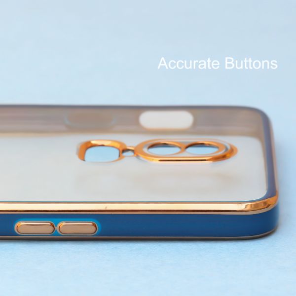 Blue Electroplated Transparent Case for Oneplus 6