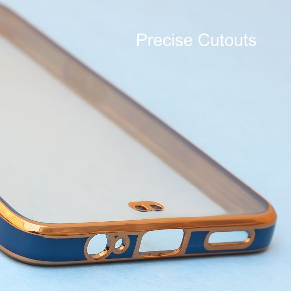 Blue Electroplated Transparent Case for Oneplus 6