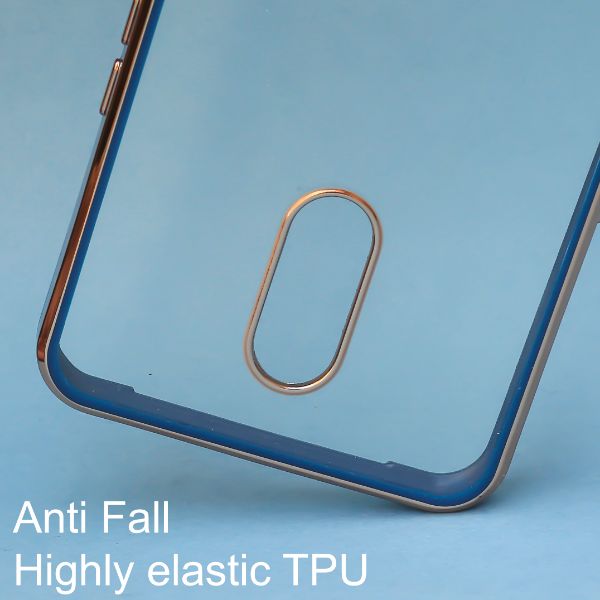Blue Electroplated Transparent Case for Oneplus 7