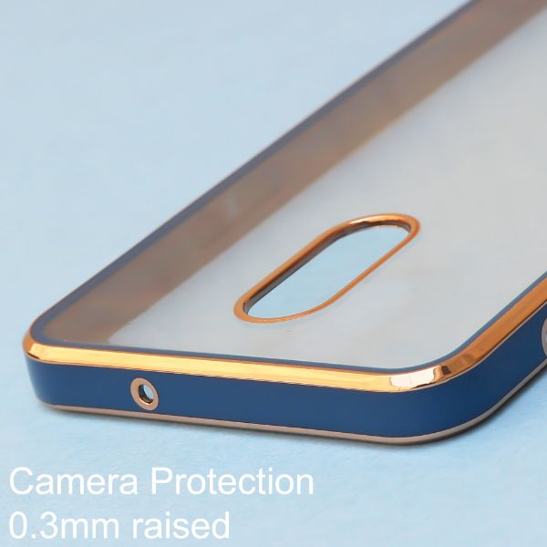 Blue Electroplated Transparent Case for Oneplus 7