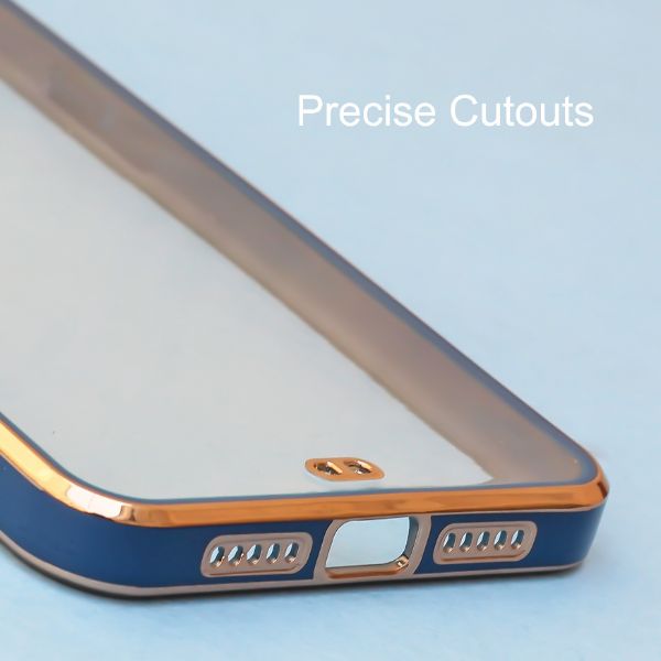 Blue Electroplated Transparent Case for Oneplus 7