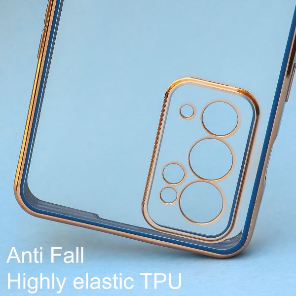 Blue Electroplated Transparent Case for Oneplus 9RT