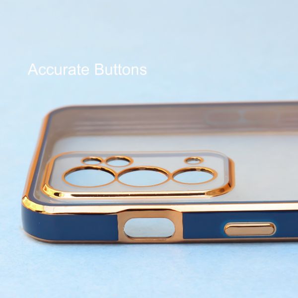 Blue Electroplated Transparent Case for Oneplus 9RT