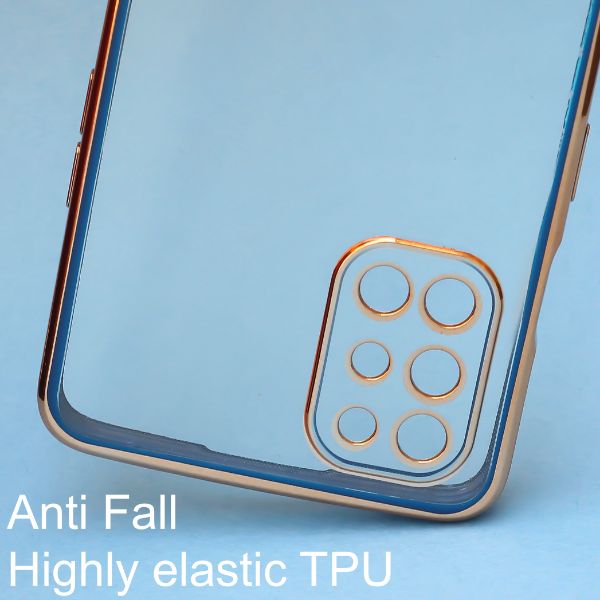 Blue Electroplated Transparent Case for Oneplus 9R