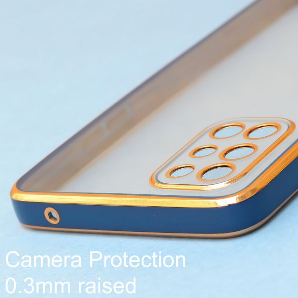 Blue Electroplated Transparent Case for Oneplus 9R