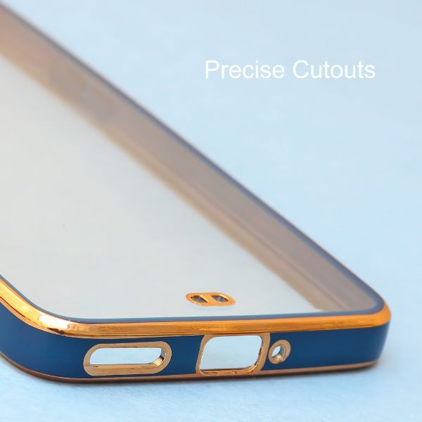 Blue Electroplated Transparent Case for Oneplus 9R