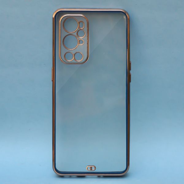 Blue Electroplated Transparent Case for Oneplus 9 Pro