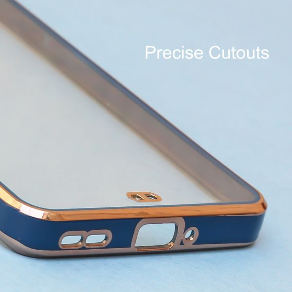 Blue Electroplated Transparent Case for Oneplus 9 Pro