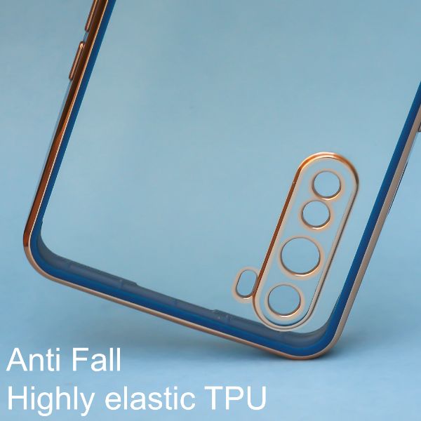 Blue Electroplated Transparent Case for Oneplus Nord