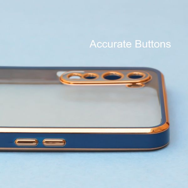 Blue Electroplated Transparent Case for Oneplus Nord