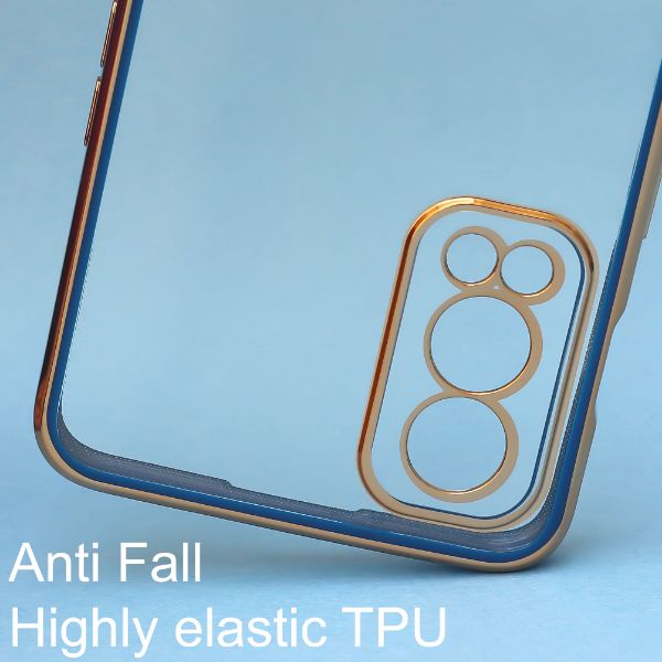 Blue Electroplated Transparent Case for Oneplus Nord 2