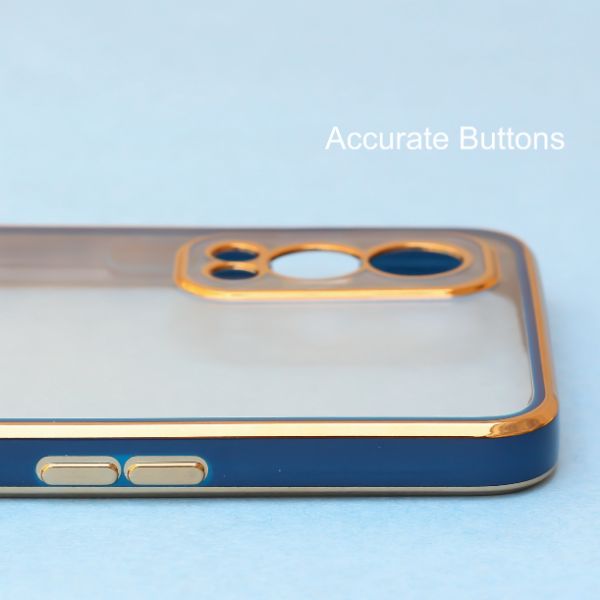 Blue Electroplated Transparent Case for Oneplus Nord 2