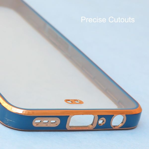 Blue Electroplated Transparent Case for Oneplus Nord CE