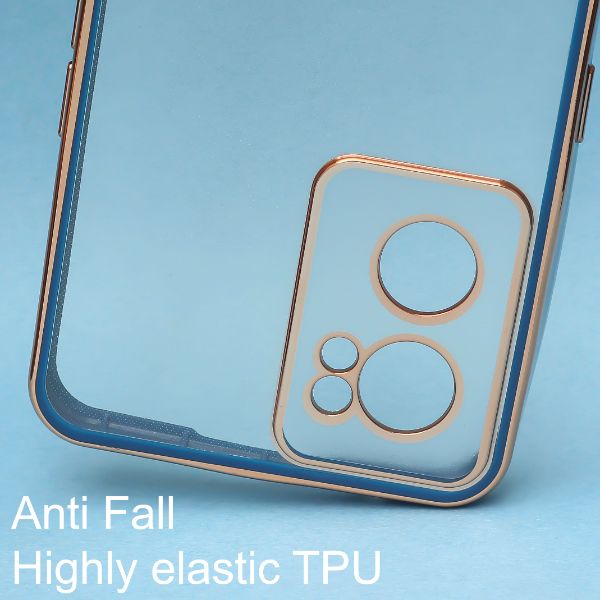 Blue Electroplated Transparent Case for Oneplus Nord CE 2