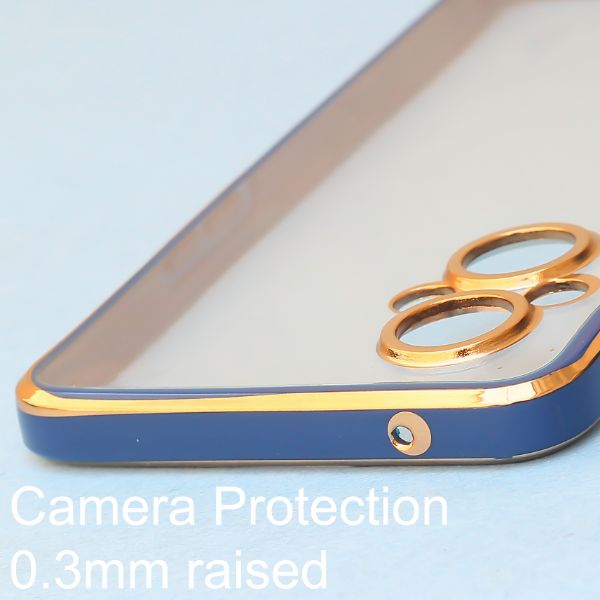 Blue Electroplated Transparent Case for Oppo F21 Pro 5g