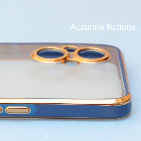 Blue Electroplated Transparent Case for Oppo F21 Pro 5g